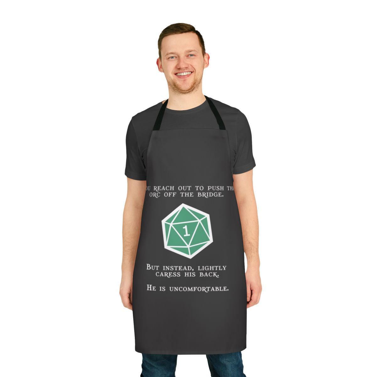 "Fantasy-inspired orc apron for dungeons and dragons and tabletop gaming enthusiasts"
