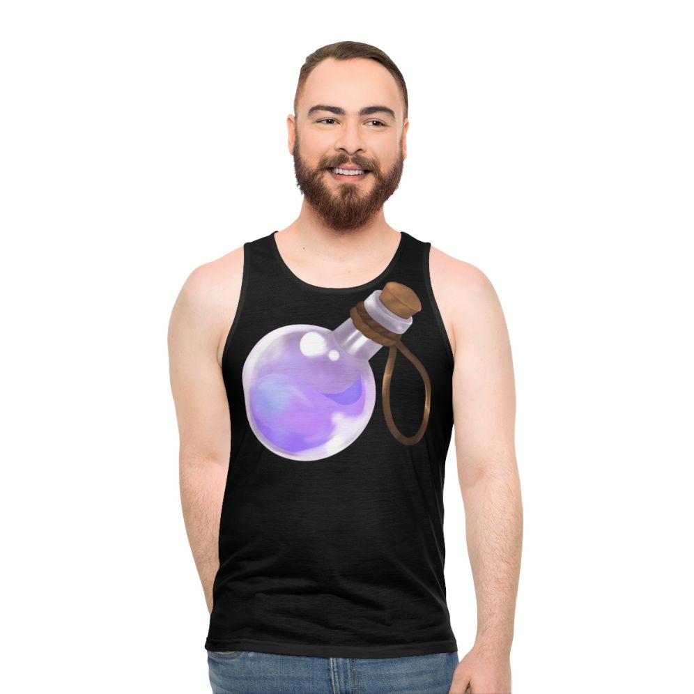 Unisex tank top with fantasy potion design
