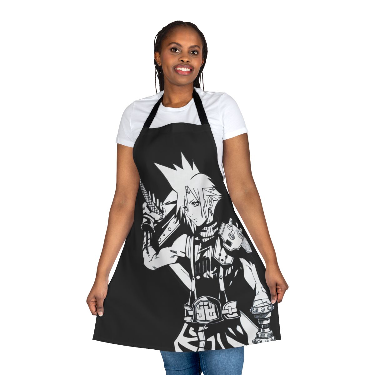 Fantasy-inspired sword design apron for video game enthusiasts