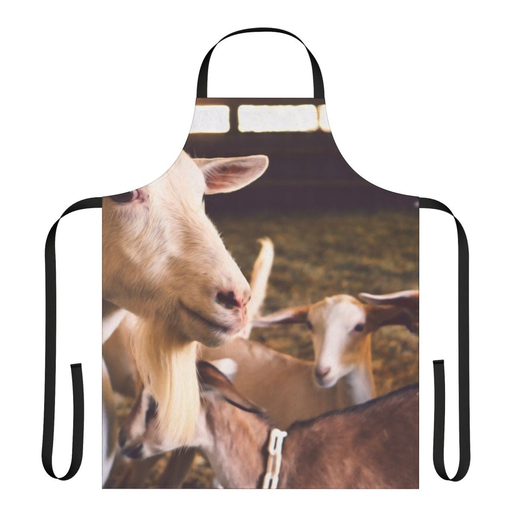 Apron with farm animals, including goats and sheep