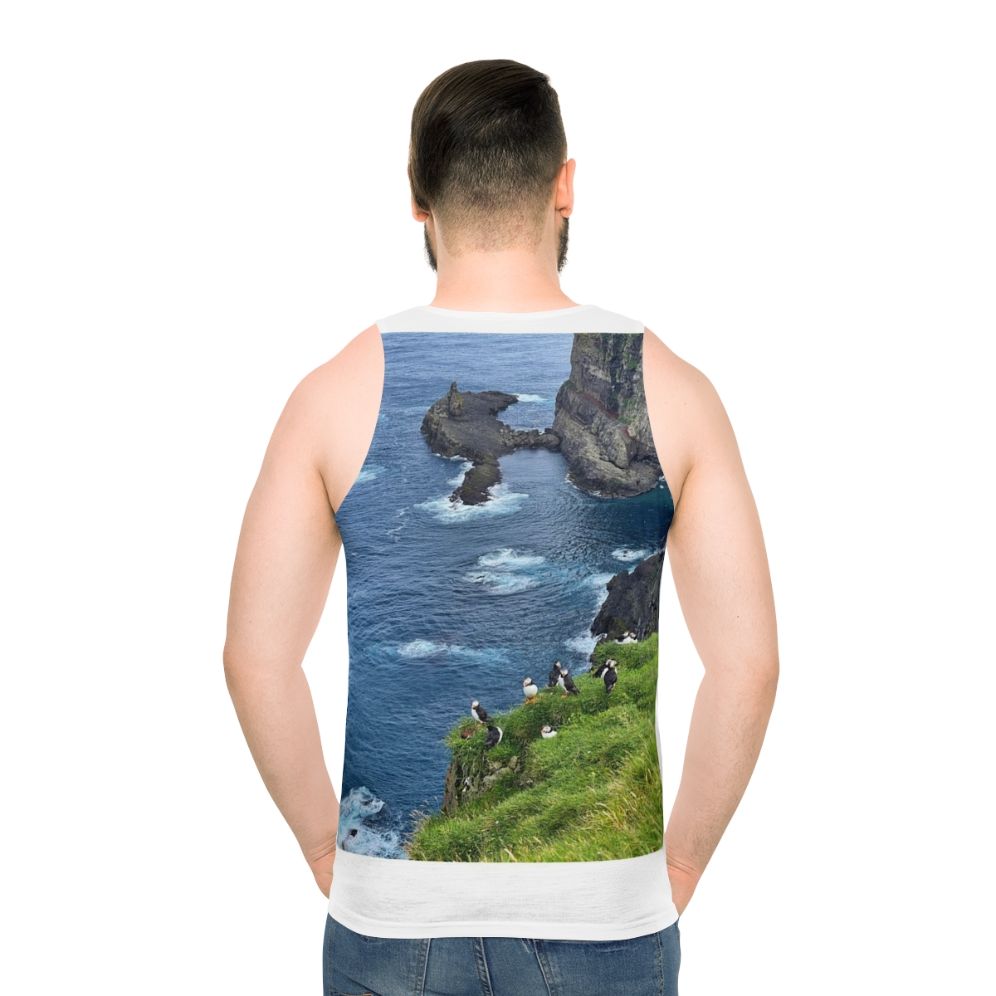 Faroe Islands puffin unisex tank top