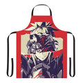 Red and black apron featuring characters from the Fate anime series