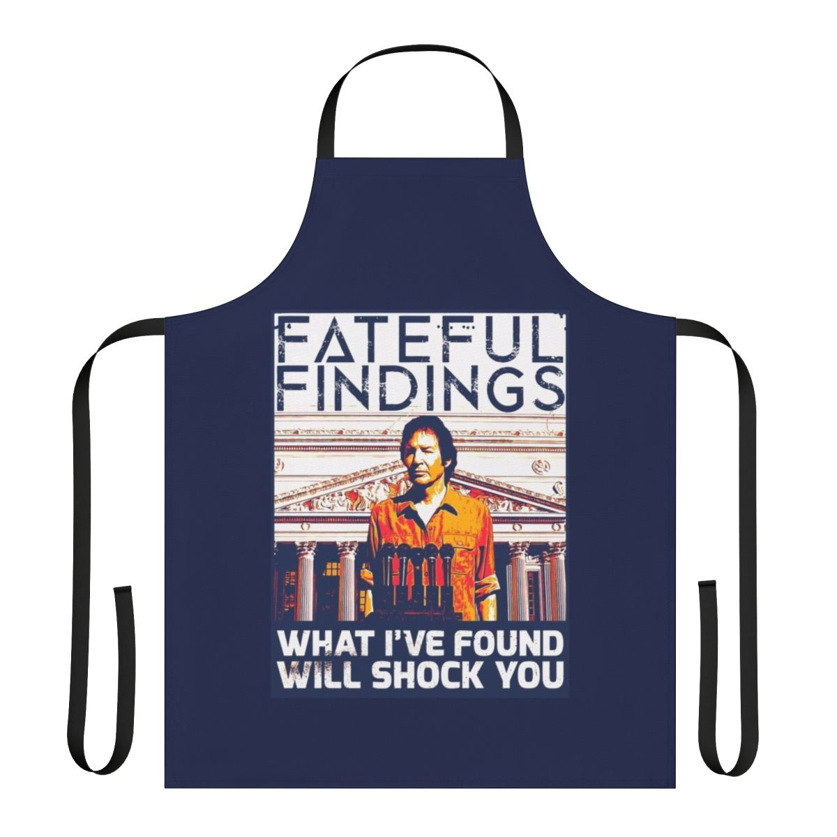 Fateful Findings inspired apron featuring a unique design for indie movie fans
