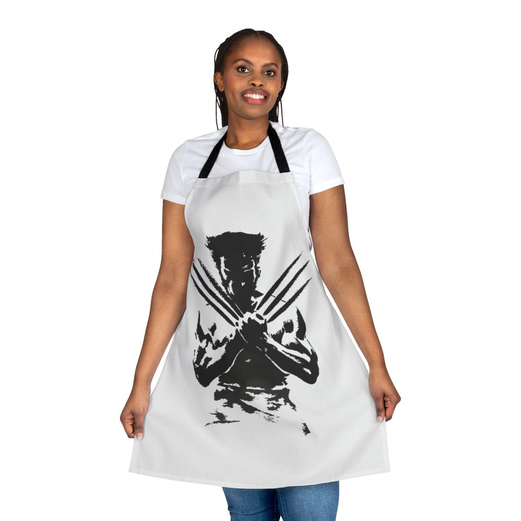 Claws Apron with dark, fantasy-inspired design featuring wolf, beast, and superhero elements