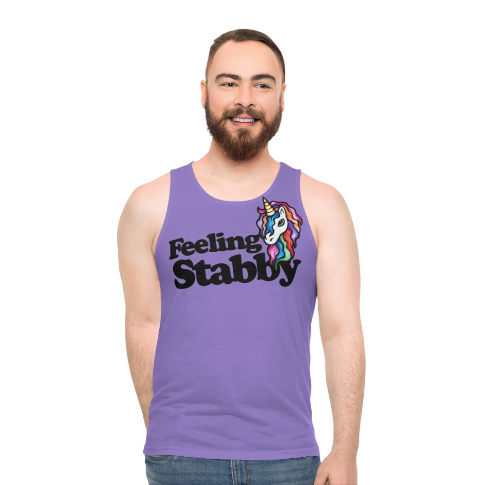 Feeling Stabby Retro Unicorn Unisex Tank Top
