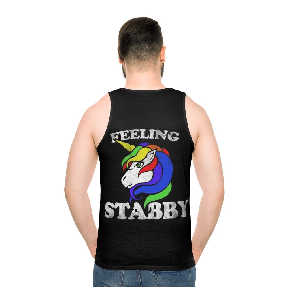 Feeling stabby unicorn unisex tank top