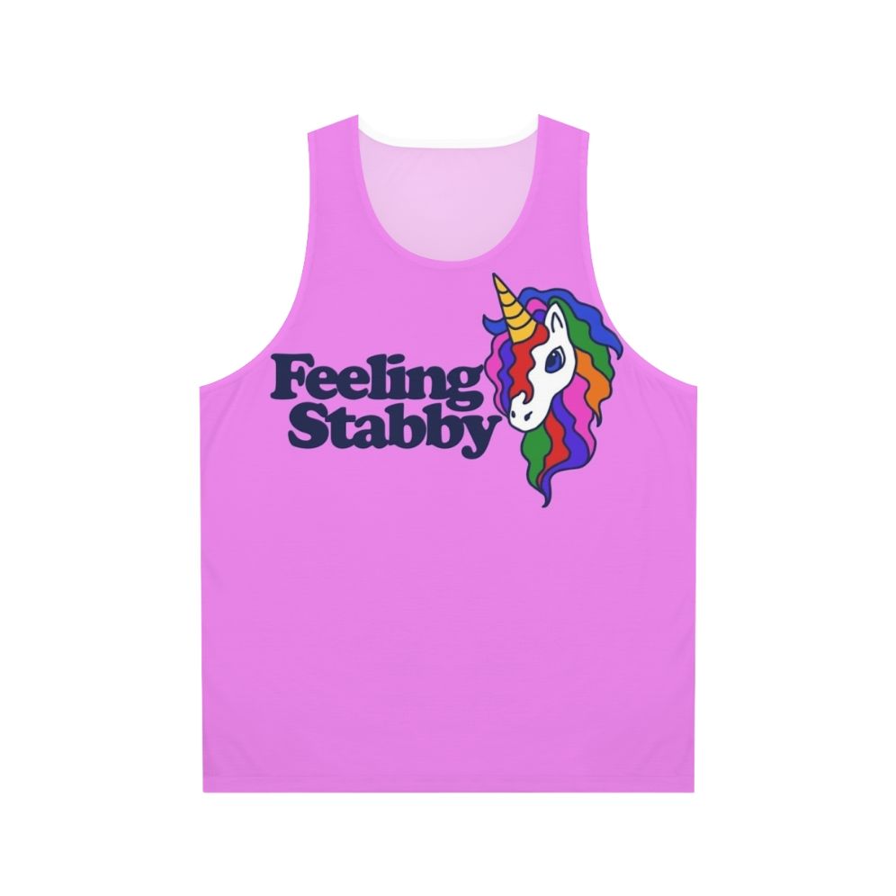 Feeling Stabby Unisex Tank Top with Sassy Unicorn Design