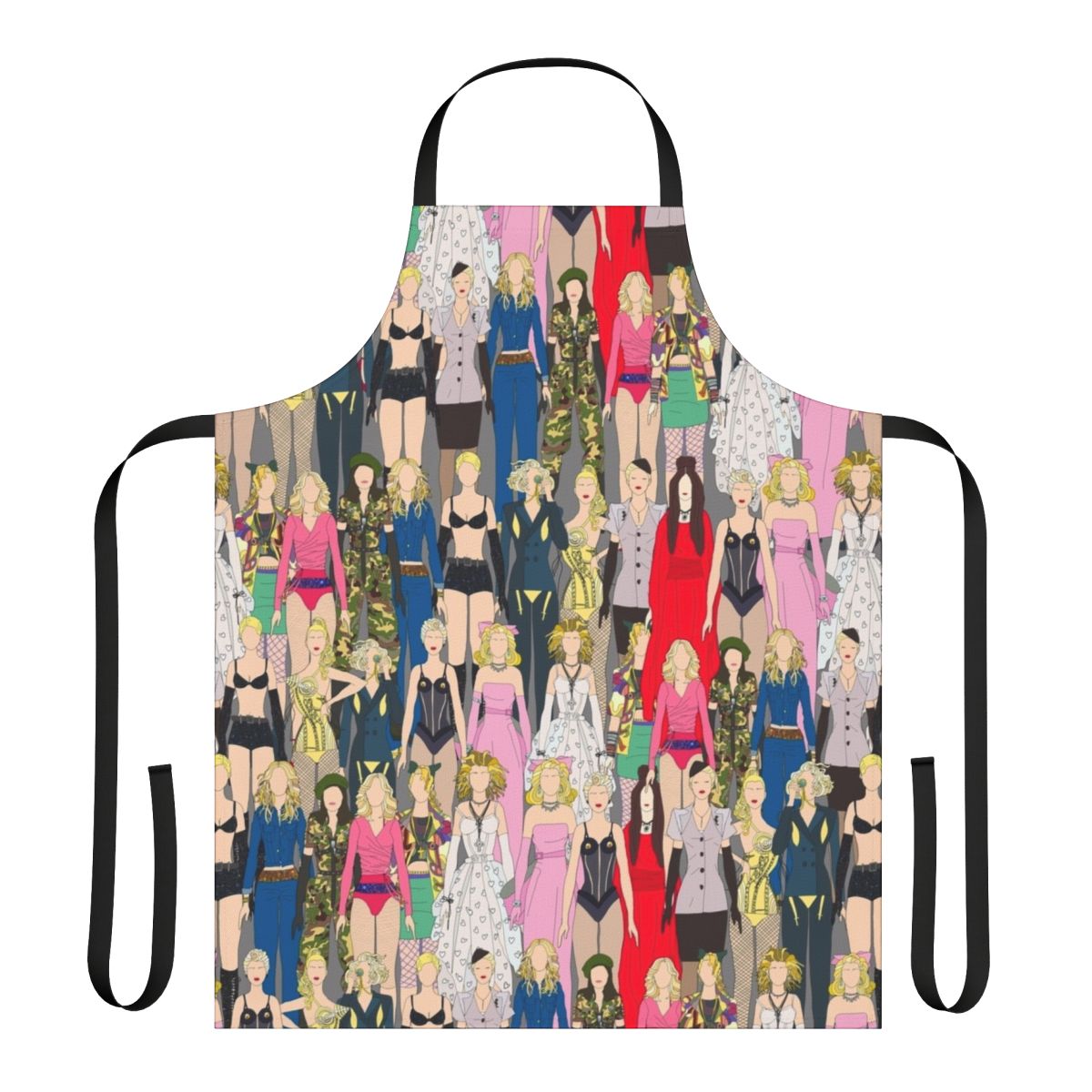 Feminist art style apron featuring a pop icon silhouette