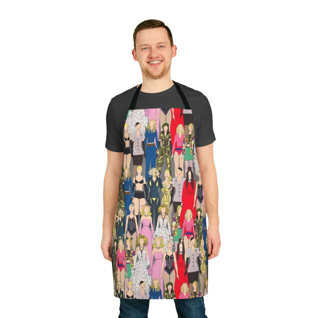 Feminist art style apron featuring a pop icon silhouette