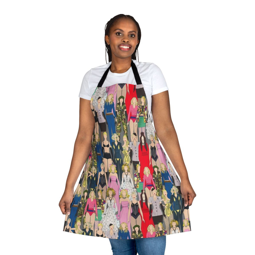 Feminist art style apron featuring a pop icon silhouette