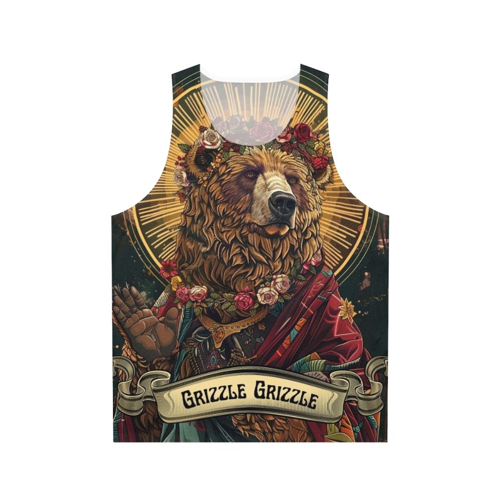 Unisex tank top with a grizzly bear design for feminist and activist apparel