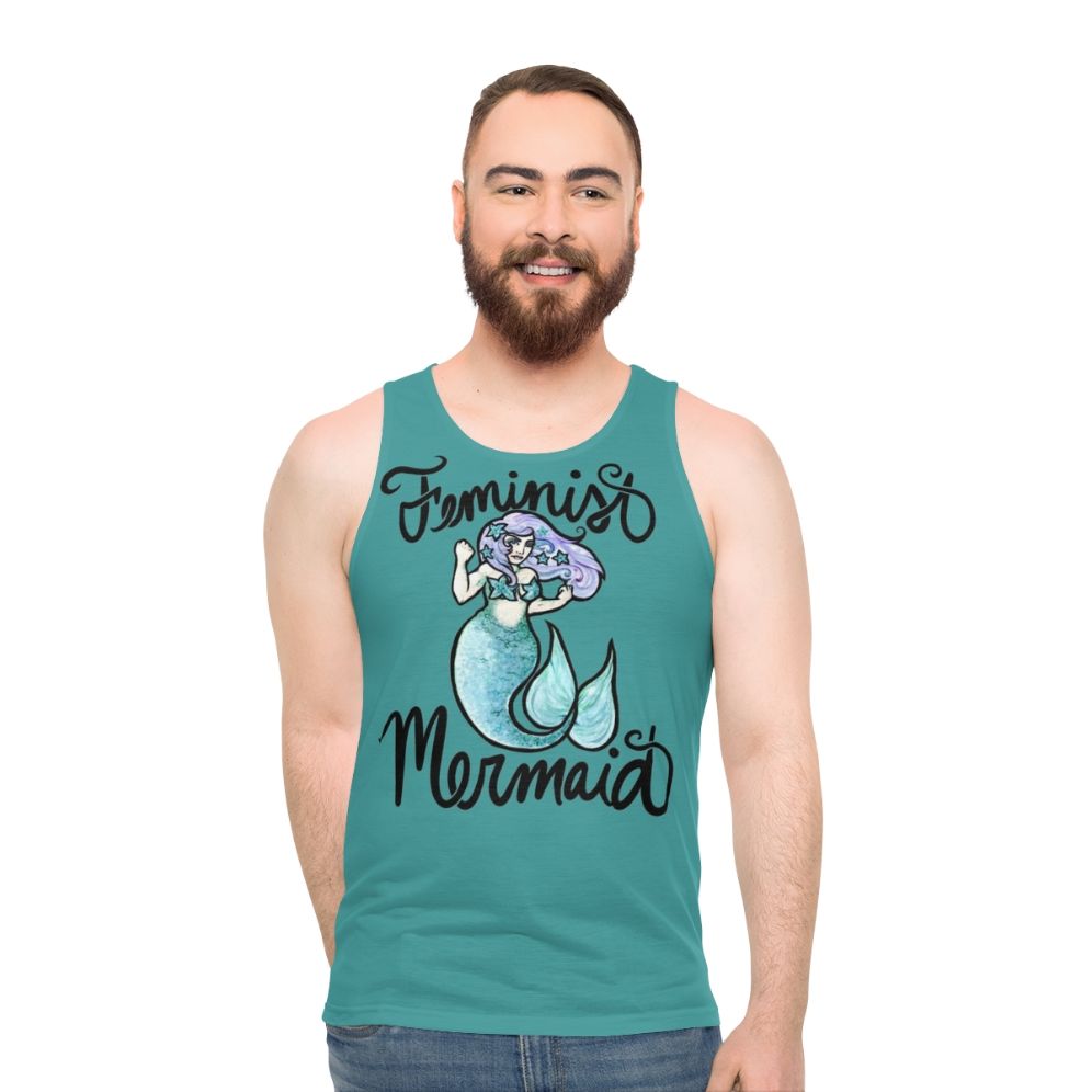 Feminist mermaid unisex tank top
