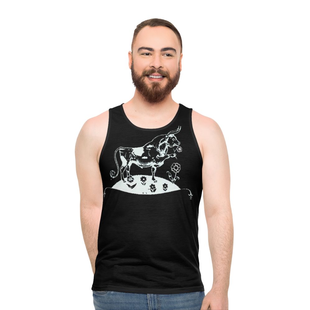 Ferdinand The Bull White Unisex Tank Top for Indie Rock Music Fans