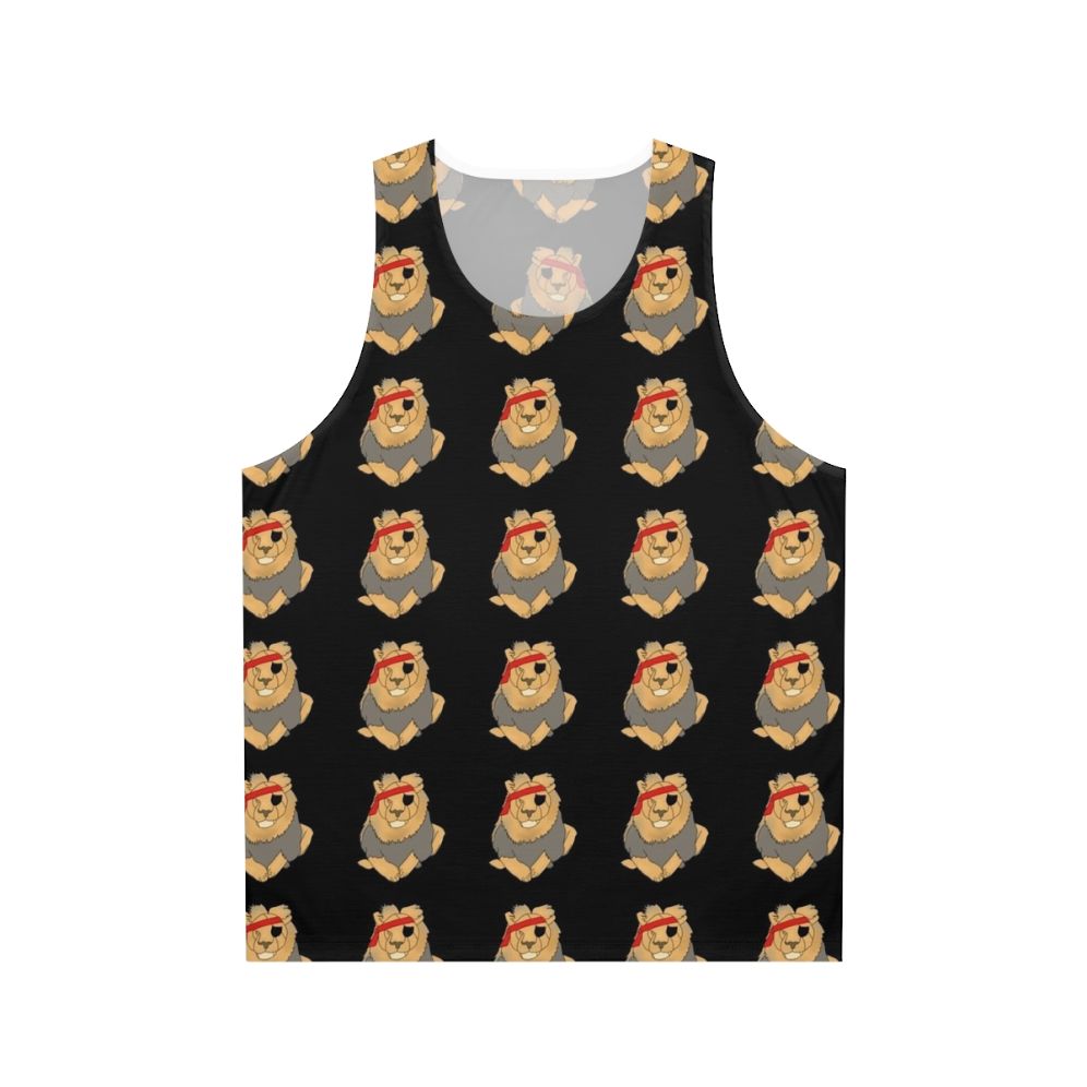 Ferocious lion pirate unisex tank top