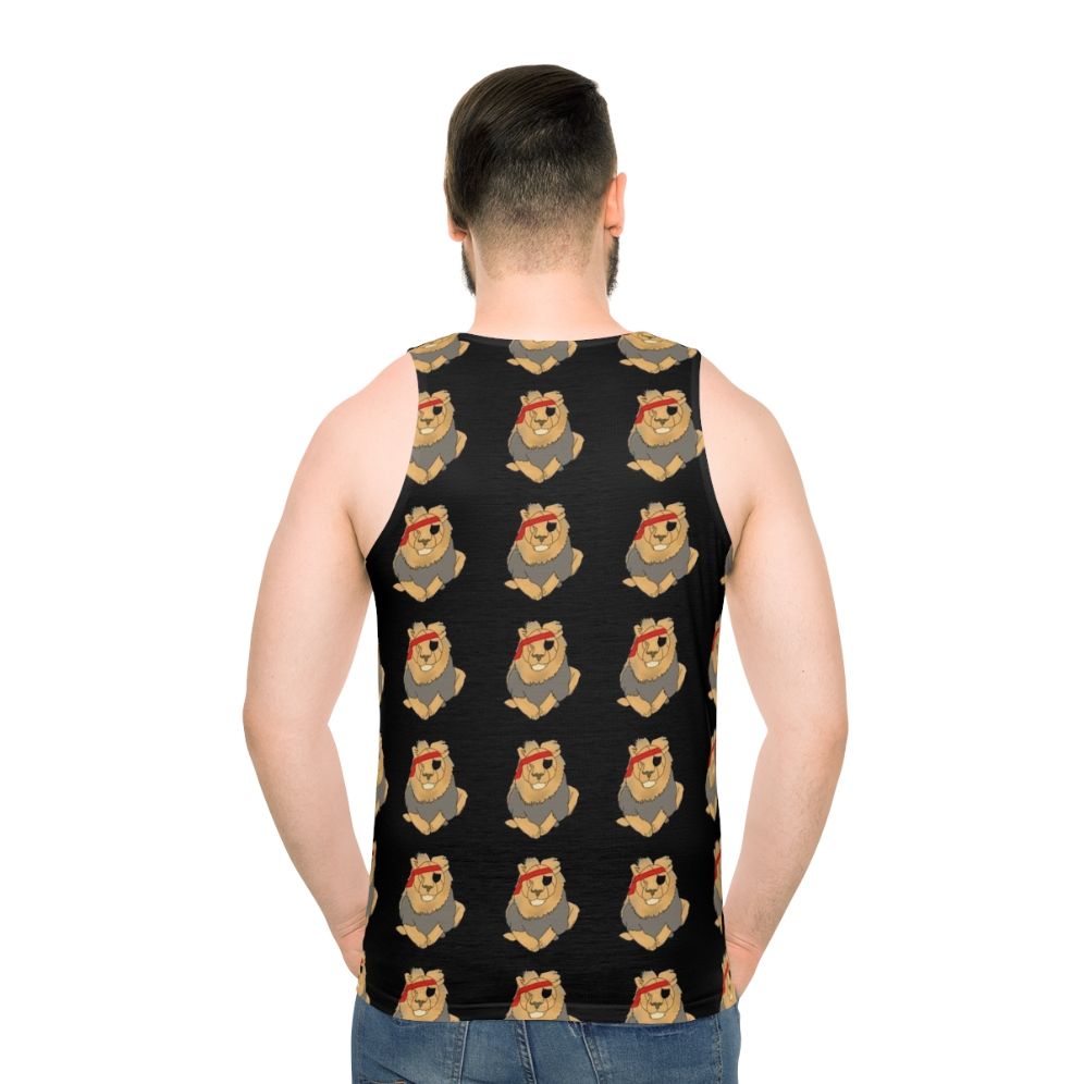 Ferocious lion pirate unisex tank top