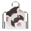 Ferret head printed on a white apron, a unique and whimsical cooking accessory