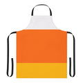 Candy corn themed apron with orange and yellow colors perfect for Halloween and fall festivals