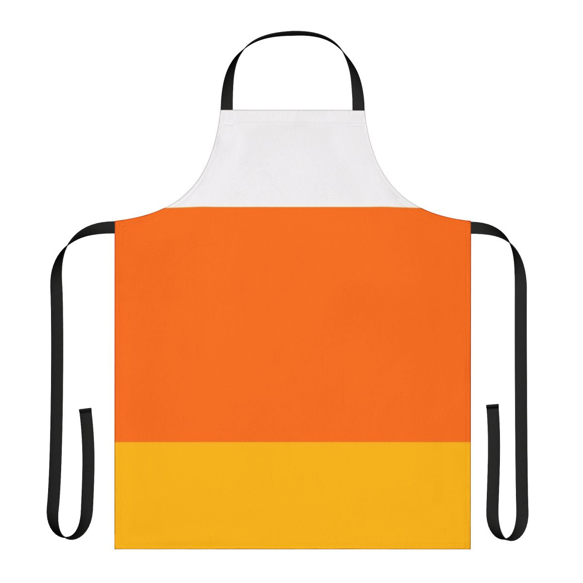 Candy corn themed apron with orange and yellow colors perfect for Halloween and fall festivals
