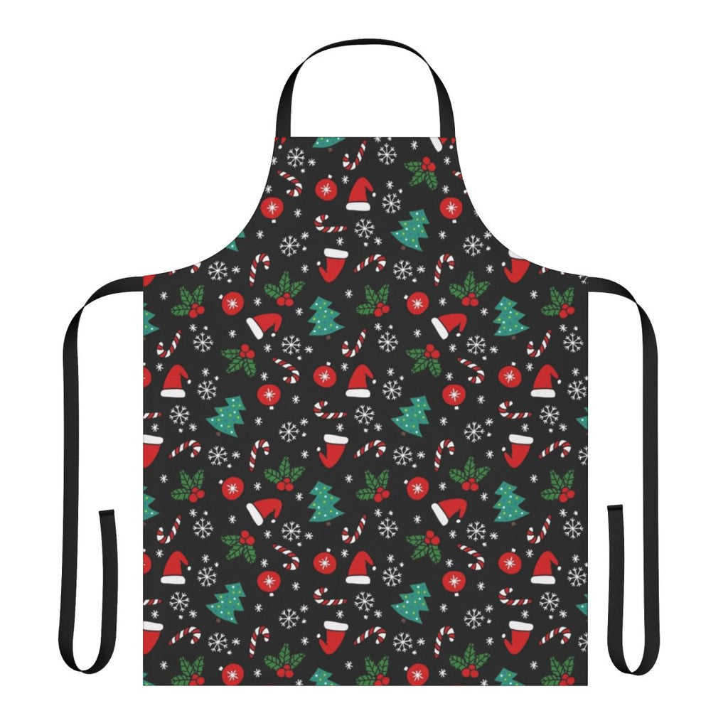Colorful christmas apron with flower, music, and holiday patterns