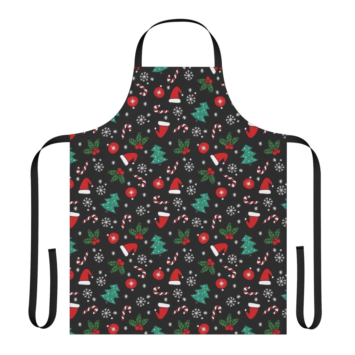 Colorful christmas apron with flower, music, and holiday patterns