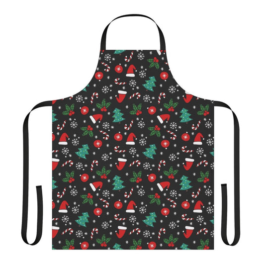 Colorful christmas apron with flower, music, and holiday patterns