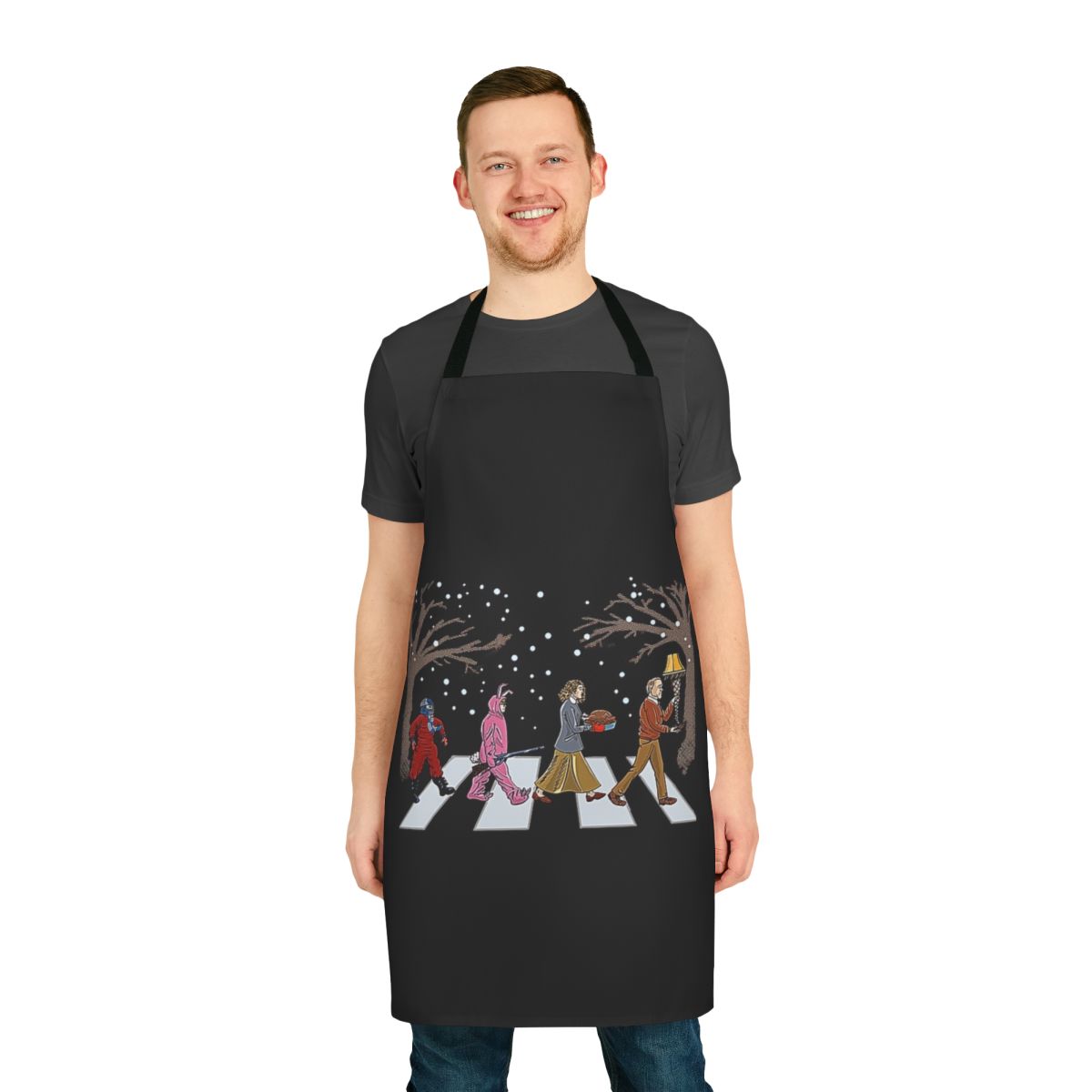 Vintage-inspired Christmas Story t-shirt apron with iconic movie references