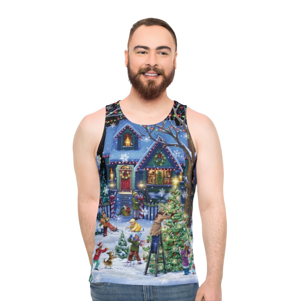 Decorative Christmas unisex tank top