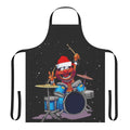 A whimsical apron featuring a Muppet-inspired animal drummer design, perfect for the holiday season.