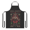 Hail Santa - A festive handmade apron featuring a pixel art design of Santa Claus in a holiday setting