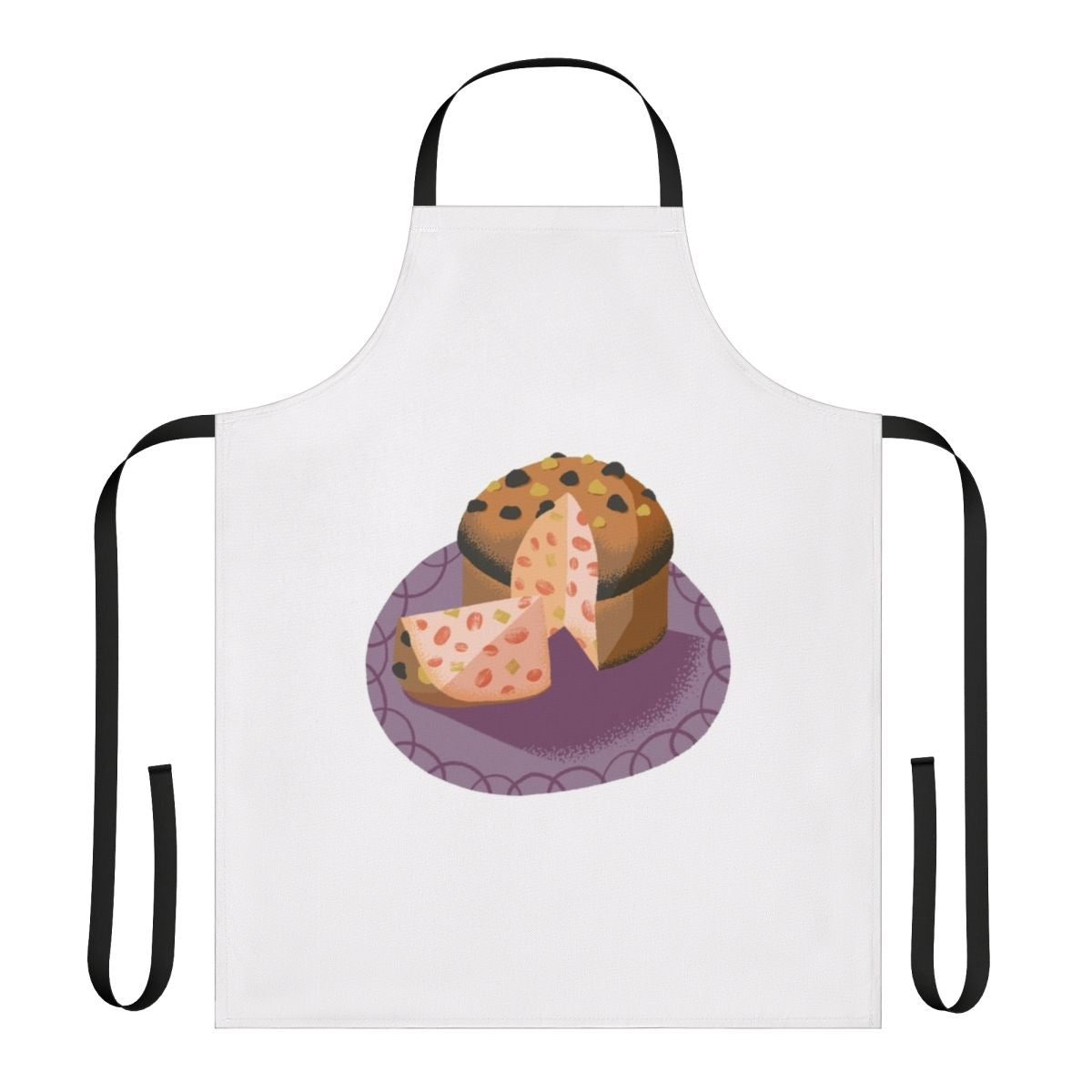 Festive Italian-inspired baking apron with panettone design