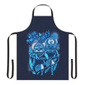 A festive apron featuring characters and imagery from the beloved Muppet Christmas Carol film.