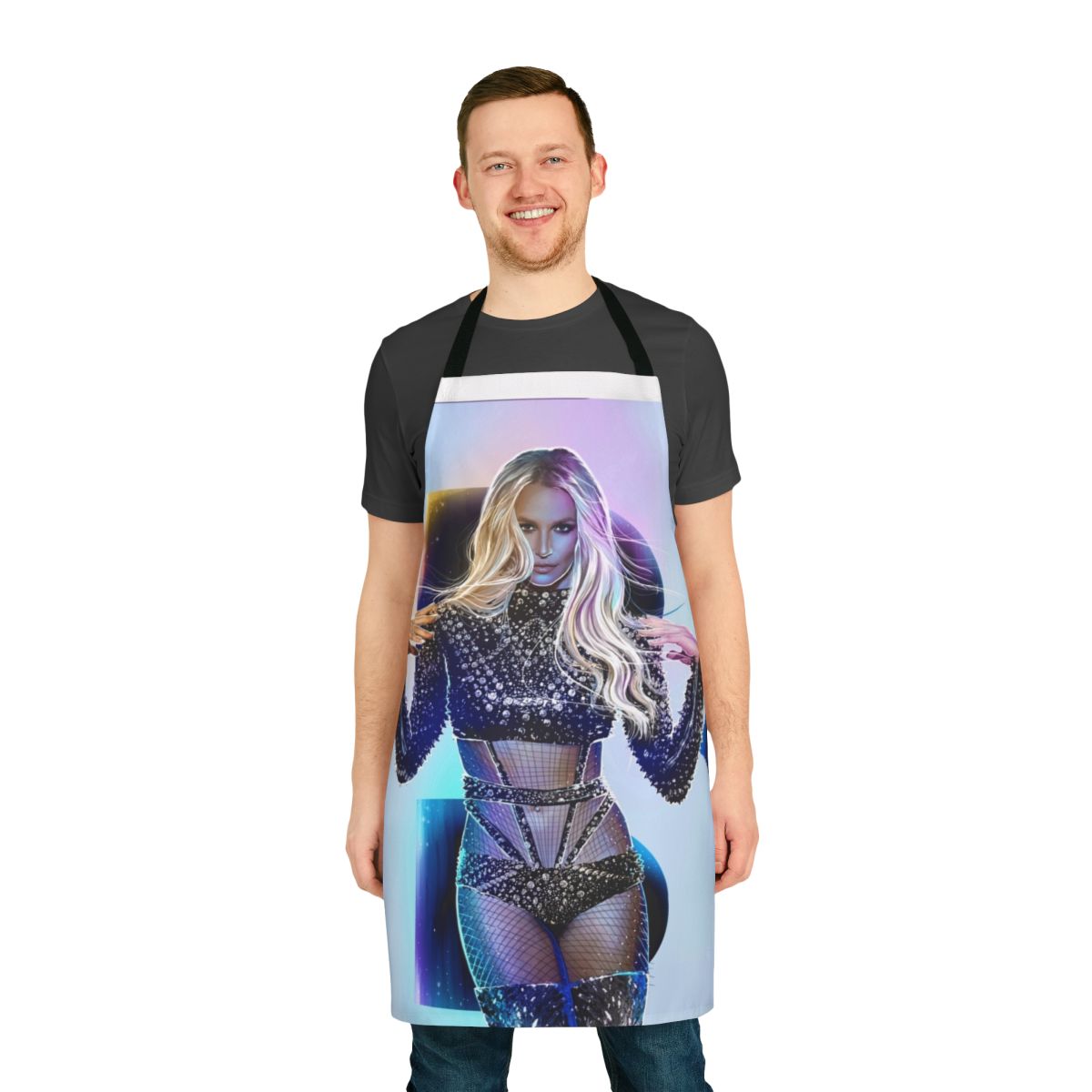 Shine Apron featuring a festive music-inspired design