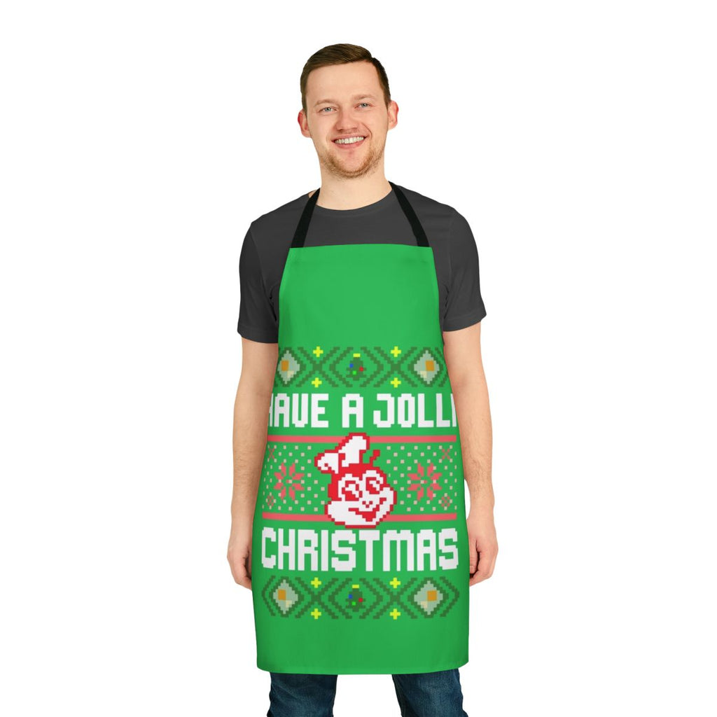 Festive pixelated apron with Jollibee the Filipino fast food mascot