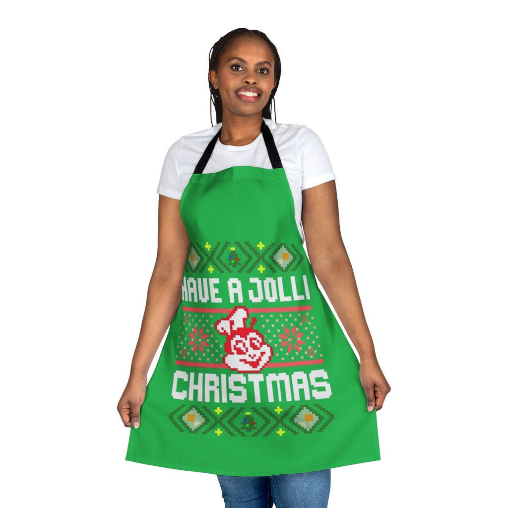 Festive pixelated apron with Jollibee the Filipino fast food mascot