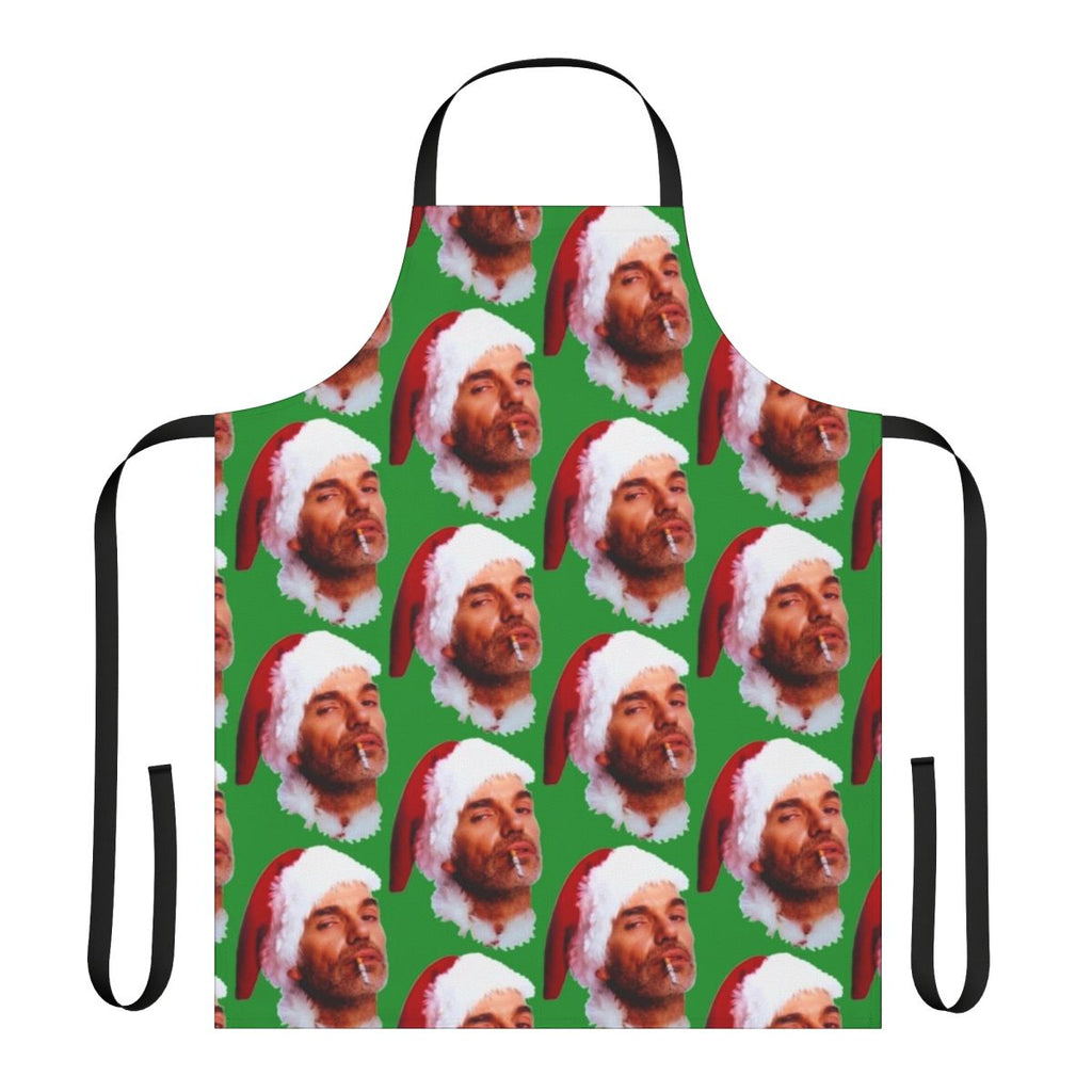 Funny smoking apron with a "Bad Santa" design for holiday parties and events