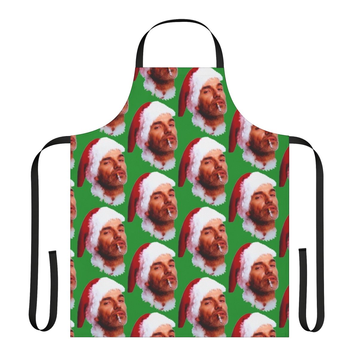 Funny smoking apron with a "Bad Santa" design for holiday parties and events