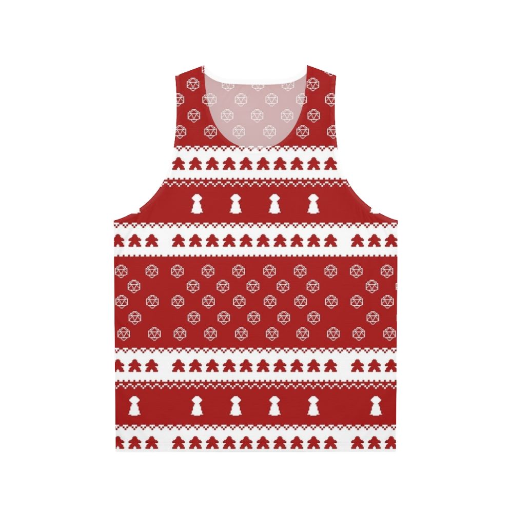 Christmas sweater tank top with board game and dice design