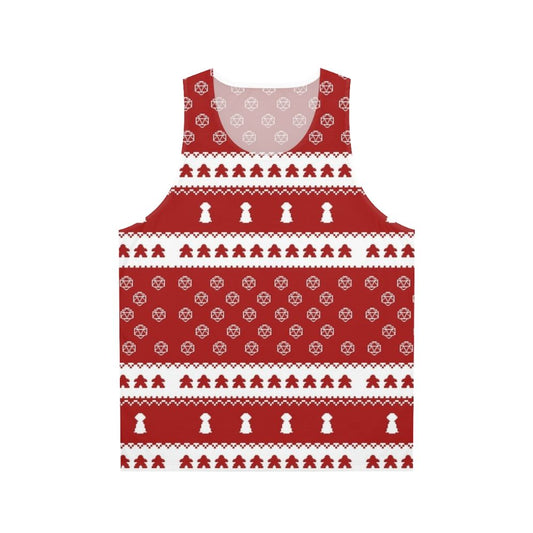 Christmas sweater tank top with board game and dice design