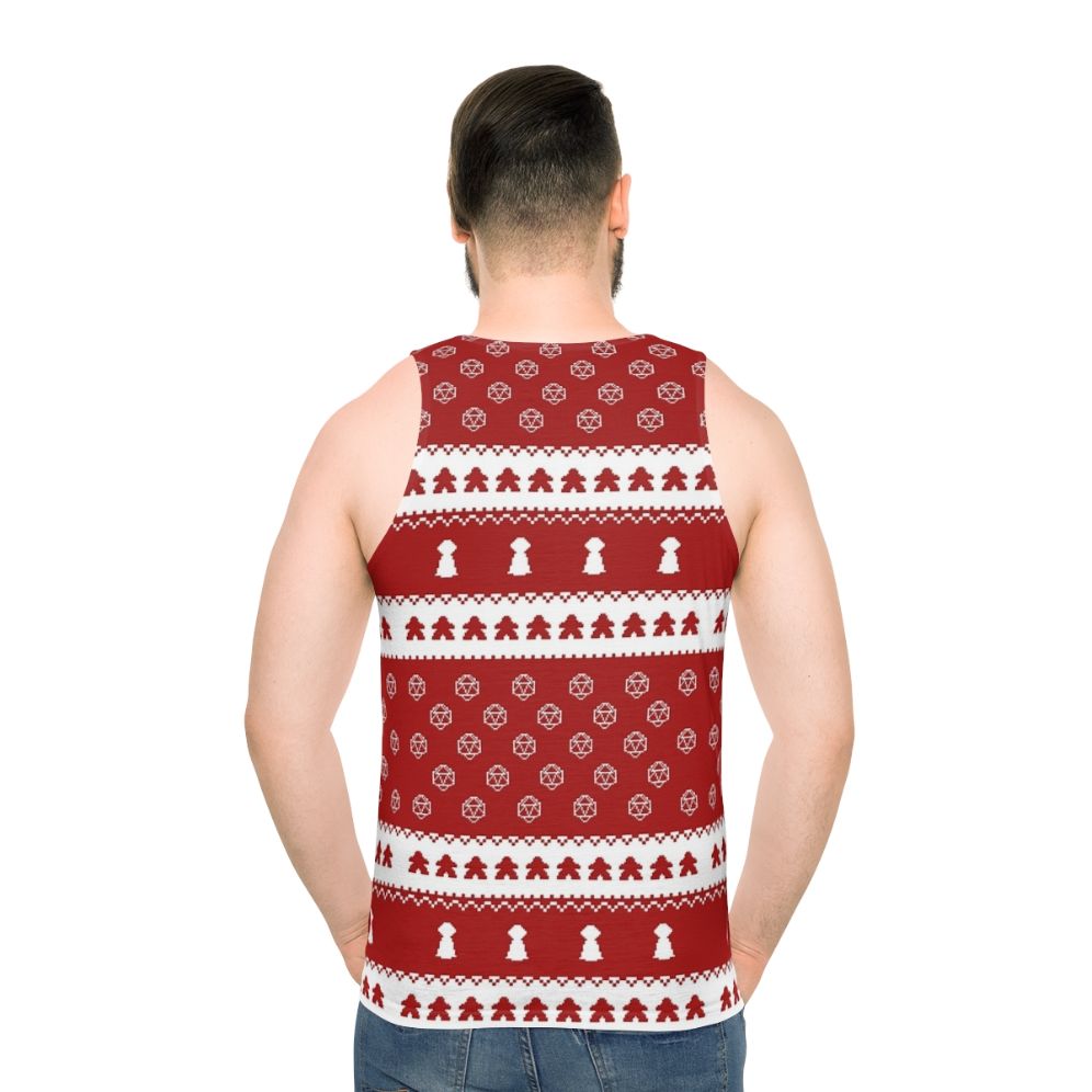 Christmas sweater tank top with board game and dice design