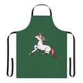 Colorful unicorn-themed apron with a holiday design, perfect for Christmas cooking and baking