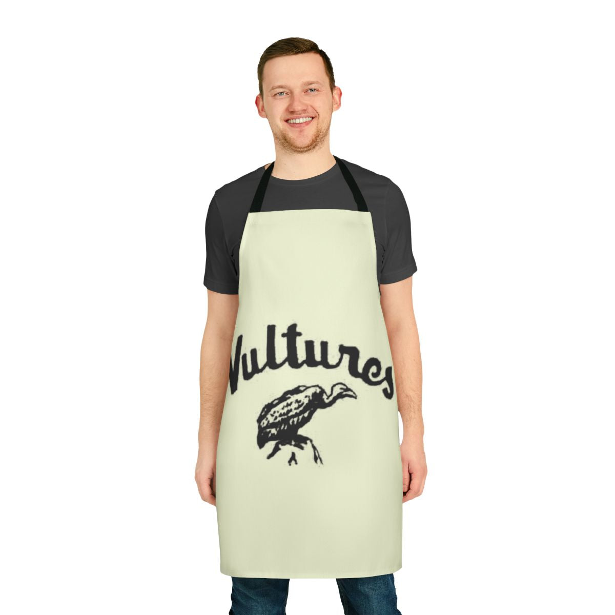 Apron featuring a cozy winter sweater design with vultures