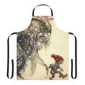 Apron featuring a whimsical yule goat illustration inspired by the art of Swedish artist John Bauer