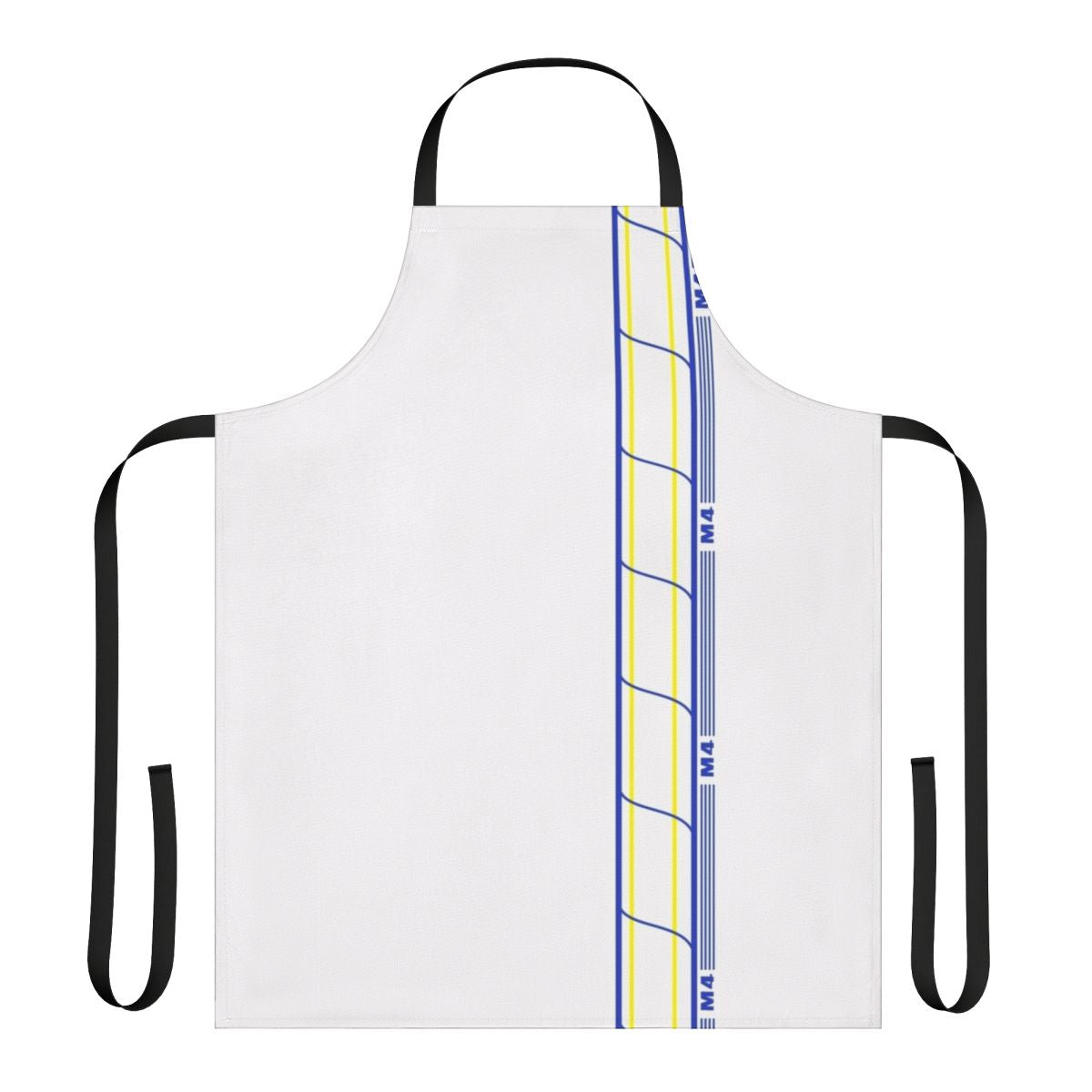 A diaper-style apron with a playful, humorous design for adult baby and pup play enthusiasts.