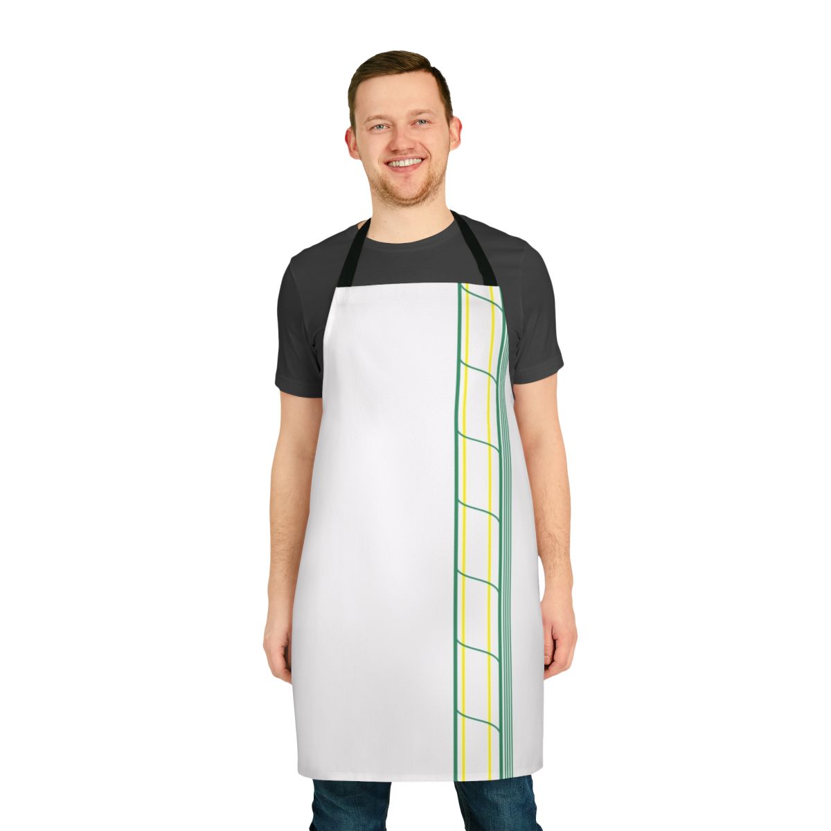 Adult diaper-themed apron in a playful, fetish-inspired design for the LGBTQ+ community.