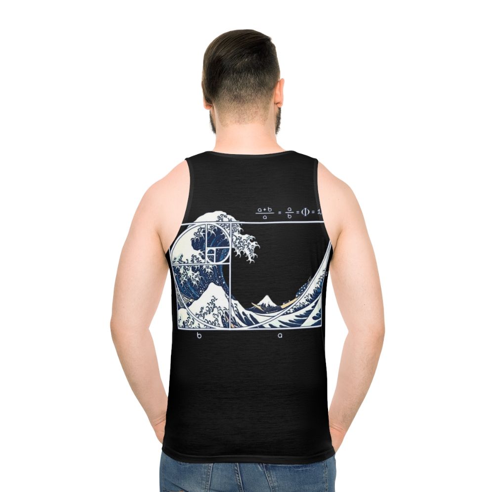 Unisex Fibonacci Wave tank top featuring sacred geometry and Japanese art