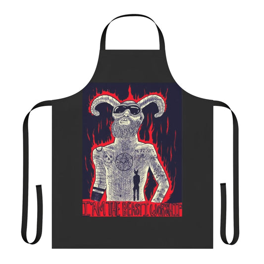 A high-quality apron featuring the text "I Am The Beast I Worship", inspired by the experimental music of Death Grips.