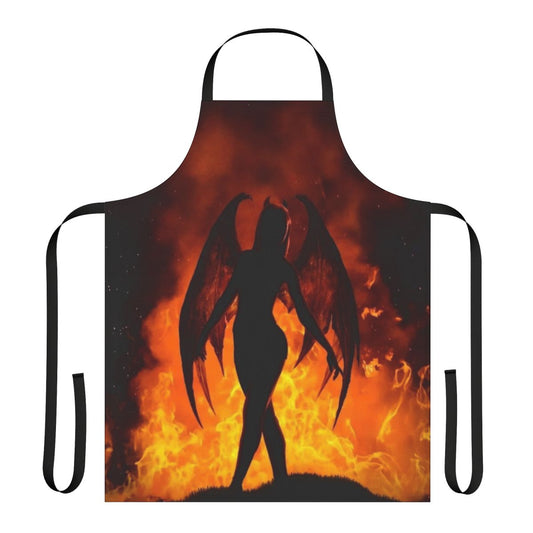 Fierce demon girl wearing an apron