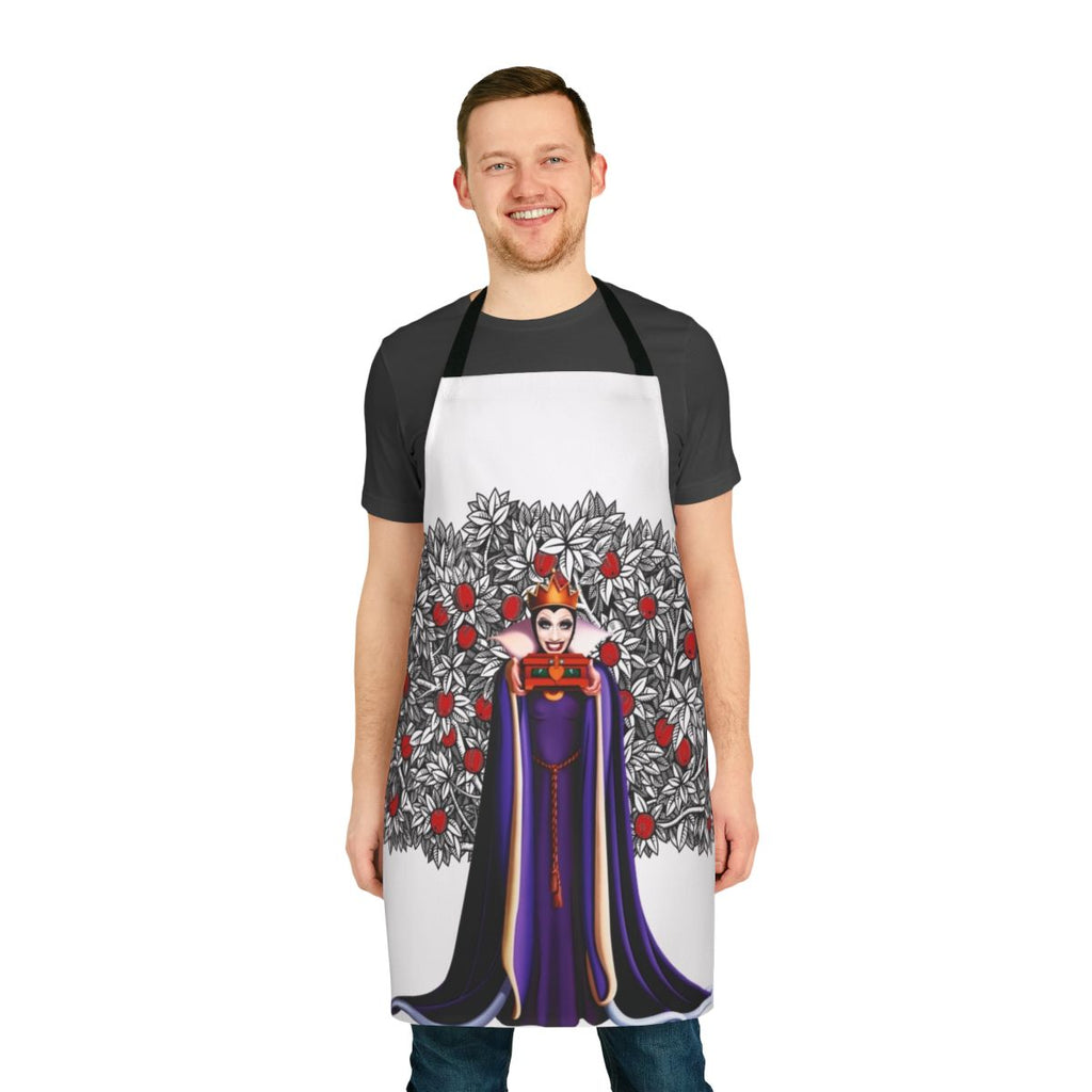 A stylized apron featuring the text "The True Evil Queen" in a bold font, inspired by Bianca Del Rio from RuPaul's Drag Race.