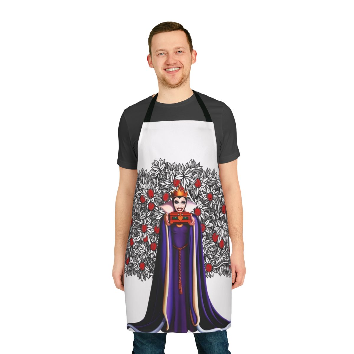 A stylized apron featuring the text "The True Evil Queen" in a bold font, inspired by Bianca Del Rio from RuPaul's Drag Race.