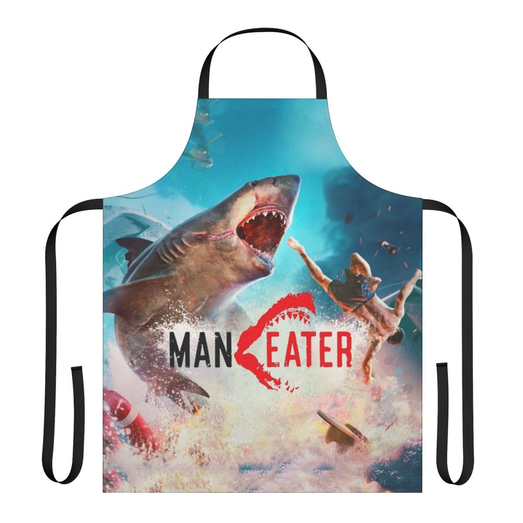 Shark themed apron with fierce predator design